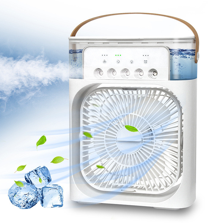 Ventilador Humidificador de Aire con USB, Luces LED Nocturnas y Rociador de Niebla de Agua