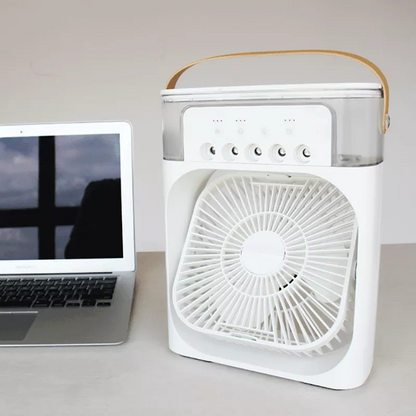 Ventilador Humidificador de Aire con USB, Luces LED Nocturnas y Rociador de Niebla de Agua